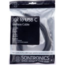 SONTRONICS XLR-USB-C CABLE 2m, with smartphone and USB-A adapter