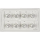 CLOUD RSL-6X4W REMOTE CONTROL PLATE Level and source, 4-zone, for UK backbox, white