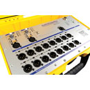 AUDIOPRESSBOX APB-216 C-D SPLITTER DE CONF. portable, Dante, actif, 2x16, alim externe/accu, jaune
