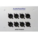 AUDIOPRESSBOX APB-P008 IW-EX EXTENS.SPLITTER à encast.au mur, 2x entr.ligne, 8x sort.micro, argent