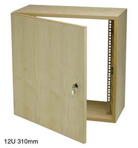 CANFORD ES4143112/A RACK MURAL EN BOIS 12U prof.310mm, avec porte, frêne