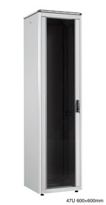 LANDE ES3626647/G-L ARMOIRE RACK 47U, larg.600, prof.600, gris, assemblée