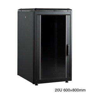 LANDE ES3626820/B-L ARMOIRE RACK 20U, larg.600, prof.800, noir, embal.à plat