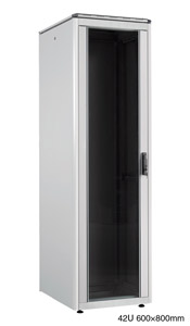 LANDE ES3626842/G-L ARMOIRE RACK 42U, larg.600, prof.800, gris, assemblée