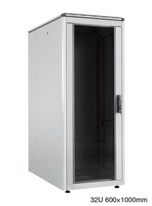 LANDE ES3626132/G-L ARMOIRE RACK 32U, larg.600, prof.1000, gris, assemblée