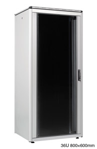 LANDE ES3628636/G-L ARMOIRE RACK 36U, larg.800, prof.600, gris, assemblée