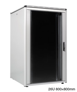 LANDE ES3628826/G-L ARMOIRE RACK 26U, larg.800, prof.800, gris, assemblée