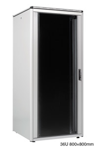 LANDE ES3628836/G-L ARMOIRE RACK 36U, larg.800, prof.800, gris, assemblée