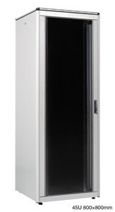 LANDE ES3628845/G-L ARMOIRE RACK 45U, larg.800, prof.800, gris, assemblée