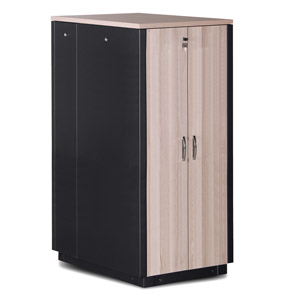 LANDE ES4207132/B-L ARMOIRE RACK ACOUSTIQUE 32U, larg.750, prof.1130, noir, panneaux érable