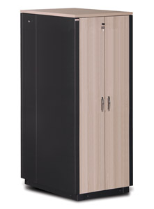 LANDE ES4207142/B-L ARMOIRE RACK ACOUSTIQUE 42U, larg.750, prof.1130, noir, panneaux érable