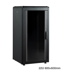 LANDE ES4626622/B-L ARMOIRE RACK 22U, larg.600, prof.600, type IP30, noir, assemblée