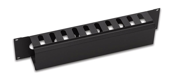 CANFORD PANNEAU GESTIONNAIRE DE CABLES horizontal, 10 "canaux", avec couvercle, 2U, noir