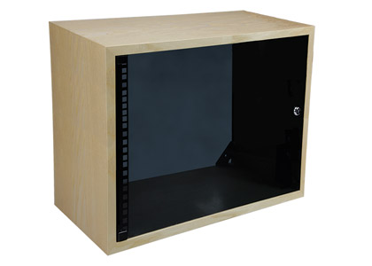 CANFORD ES4142508/A ARMOIRE MURALE AV 8U, porte en acrylique, prof.250mm, frêne