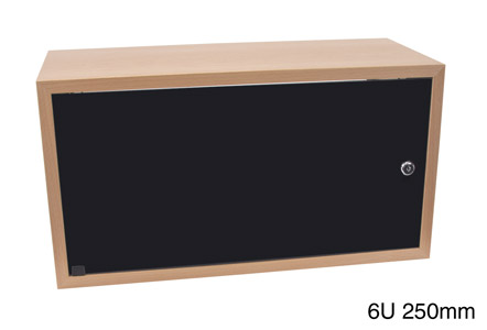 CANFORD ES4142512/B ARMOIRE MURALE AV 12U, porte acrylique, prof.250mm, hêtre