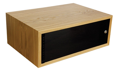 CANFORD ES4154004/O CAISSON RACK A POSER 4U, porte en acrylique, prof.400mm, chêne