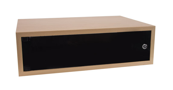 CANFORD ES4154003/B CAISSON RACK A POSER 3U, porte acrylique, prof.400mm, hêtre