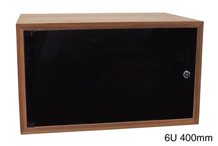 CANFORD ES4154008/W CAISSON RACK A POSER 8U, porte en acrylique, prof.400mm, noyer