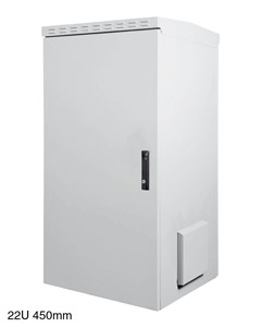 LANDE ES4554522/G-L ARMOIRE RACK MURALE IP55, 22U. prof.450, porte en acier, gris