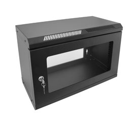 CANFORD ES4022504/B-P ARMOIRE RACK MURALE 4U, prof.250, porte vitrée, noir