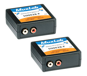 MUXLAB 500028-F-2PK BALUN AUDIO ANALOGIQUE x2, hi-fi, 2x RCA femelle, pack de 2