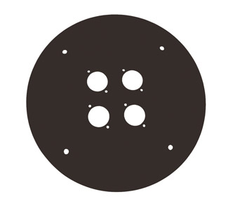 CANFORD PLAQUE 4 trous Série D (Universal) pour enrouleur de câble plastique, caoutchouc et métal