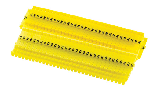 MARQUEURS DE CABLE PC60 jeu de A à Z, noir sur jaune