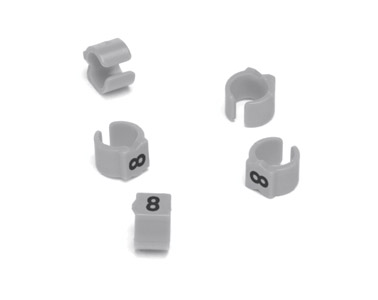 MARQUEURS DE CABLE PS15RCC.8 Retrofit, codage couleur, en vrac, gris, pack de 50