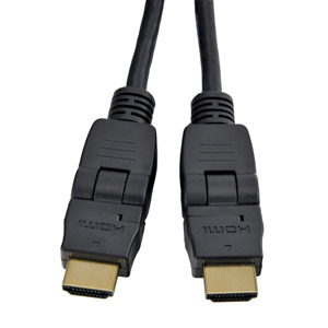 CORDON HDMI grande vitesse avec Ethernet, fiches pivotantes et tournantes, 1m