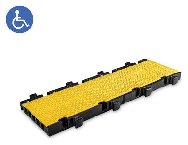 DEFENDER MIDI 5 2D PASSAGE DE CABLE 5 canaux, droit, 1000x325x54mm, jaune