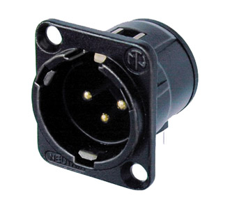 NEUTRIK NC3MD-H-B XLR EMBASE mâle, montage horizontal