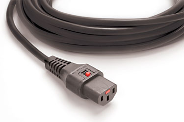 IEC-LOCK CORDON SECTEUR IEC verrouillable femelle C13 - IEC mâle C14, 3m, noir