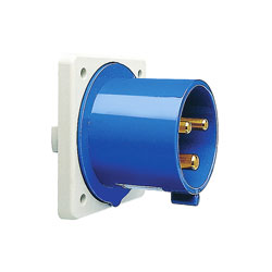 WALTHER 615306 EMBASE ENTREE SECTEUR HERMETIQUE 16A, droite, montage sur panneau