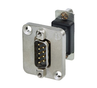 NEUTRIK NADB9MF D-SUB 9pts, mâle - femelle, montage panneau, traversant, nickel