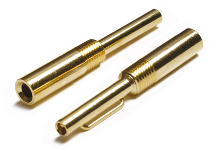 CONNECTEUR 4mm, or, terminaison 3.2mm à sertir