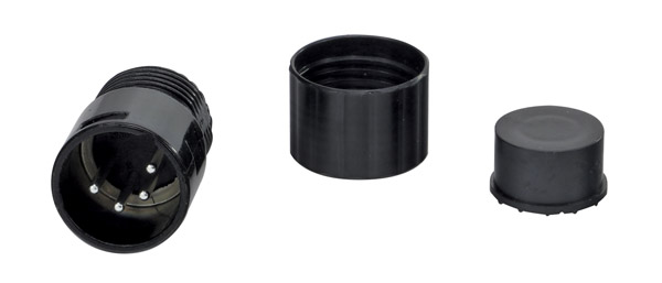 SWITCHCRAFT AAA4MBLP XLR SERIE AAA profile bas, mâle, 4pts, noir avec manchon noir