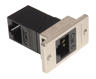 TUK KEYSTONE RACCORD RJ45 DOS-A-DOS POUR PANNEAU Cat6, partie arrière 90° vers avant, noir