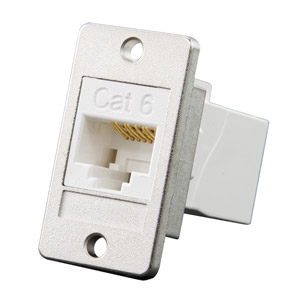 TUK KEYSTONE RACCORD RJ45 DOS-A-DOS POUR PANNEAU Cat6, arrière 90° vers avant, blanc
