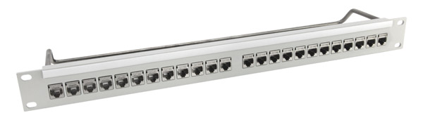 CANFORD PANNEAU DE CONNEXION PRO RJ45 CAT5E 1U 1x24 traversées, blindé, gris clair