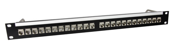 CANFORD PANNEAU DE CONNEXION PRO RJ45 CAT5E 1U 1x24 traversées, blindé, noir