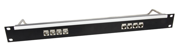CANFORD PANNEAU DE CONNEXION PRO RJ45 CAT6A 1U 1x8 traversées, blindé, noir