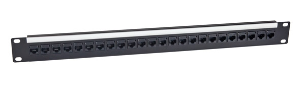 CANFORD PANNEAU DE CONNEXION RJ45 CAT5E économique, 1U, 1x24, traversant, non blindé, noir