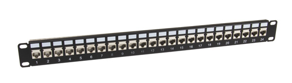 CANFORD PANNEAU DE CONNEXION RJ45 CAT5E 1U, 1x24 traversées, blindé