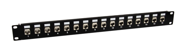 CANFORD PANNEAU DE CONNEXION RJ45 CAT6A 1U 1x16 traversées, blindé
