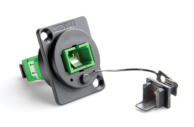 SENKO COUPLEUR TRAVERSANT FIBRE OPTIQUE SC APC monomode, montage 'Universal', vert