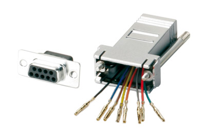 ADAPTATEUR A MONTER SUB-D 9pts femelle-RJ45, blindé