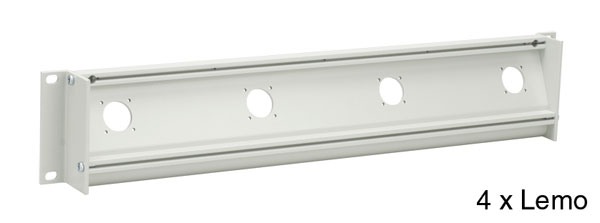 CANFORD PANNEAU DE CONNEXION 2U incliné, 4x découpe fiche Lemo SMPTE FMW.3K, gris clair