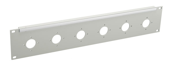 CANFORD PANNEAU DE CONNEXION 2U droit, 6x découpe fiche Lemo Triax FBB, gris clair