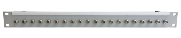 CANFORD PANNEAU DE CONNEXION TYPE F 1U 1x20, 75 ohms, connec. avec terre, tige à la terre, gris clair