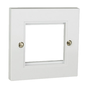 RPP EASYCLIP DE333 PLAQUE D'HABILLAGE 1gang, plastique blanc, coins carrés, borne de masse